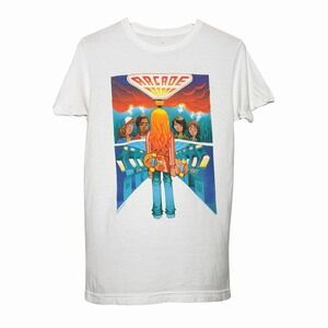 Stranger Things Netflix  White T-Shirt Retro Arcade Graphic Adult Size Small